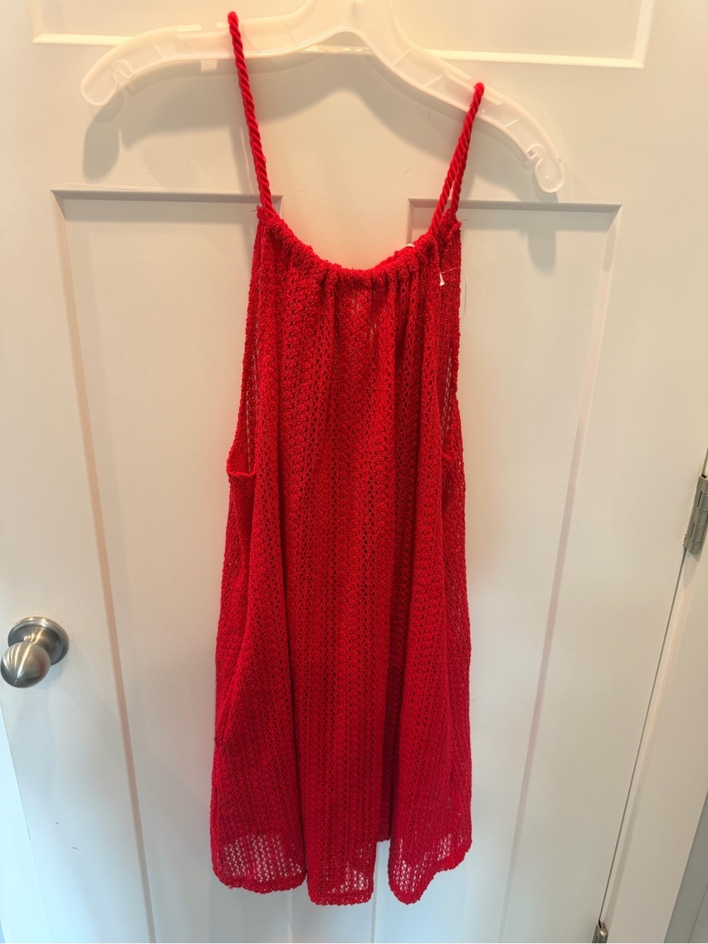 NWT C&C California Red Crochet Swim Cover Up Dress Medium